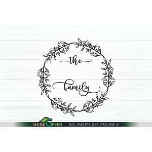 Family Monogram SVG Round Sign Cut File