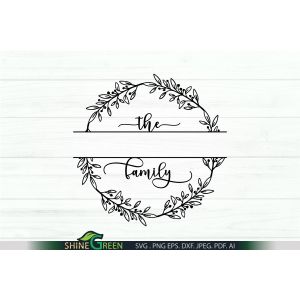 Split Family Monogram SVG Sign Cut File