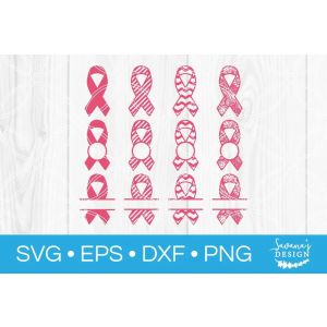 Breast Cancer Ribbon Bundle Cut File