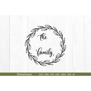 Family Monogram Round Sign Cut File