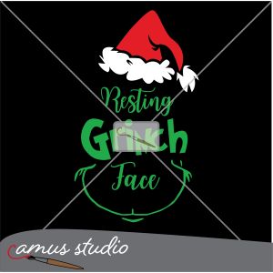 Resting Grinch Face Cut File