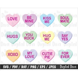 Conversation Hearts Cut File