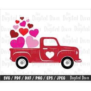 Truck Full Of Hearts Cut File