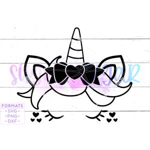 Unicorn Face Valentine Cut File