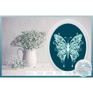 Butterfly SVG | Floral Butterfly Mandala Cut File