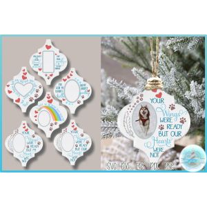 Pet Memorial Arabesque Tile Ornament Bundle 4"H Cut File