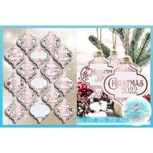 4" Arabesque Christmas Quotes Bundle Cut File