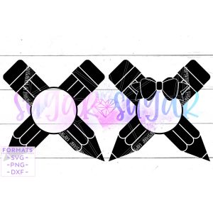 Pencil Bow Monogram Cut File