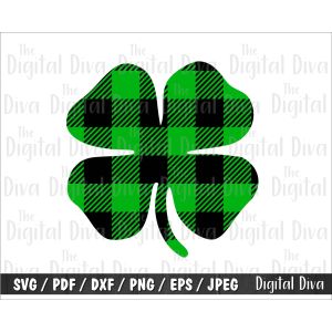 Buffalo Plaid Shamrock Cut File