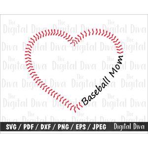 Baseball Mom Stitch Cut File