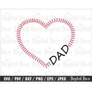 Baseball Stitch Dad Cut File