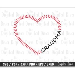 Baseball Stitch Grandma Cut File