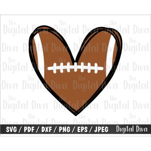 Football Heart Cut File