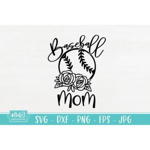 Floral Baseball Mom Cut File