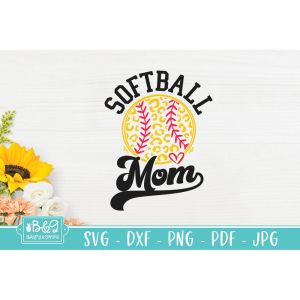 Leopard Softball Mom Cut File