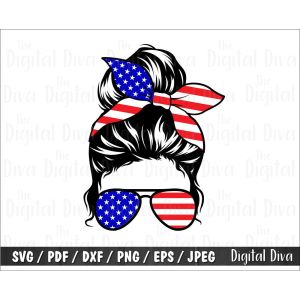 USA Mom Bun Cut File