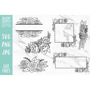 Floral Border SVG Bundle Cut File