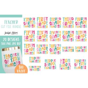 Wavy Teacher SVG Bundle Cut File