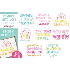 Positive Vibes SVG Bundle Vol 1 Cut File