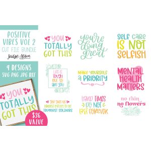 Positive Vibes SVG Bundle Vol 2 Cut File