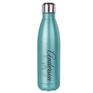 STAINLESS STEEL COLA BOTTLE - GLITTER SEAFOAM GREEN