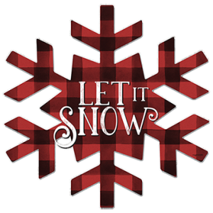 LET IT SNOW PLAID SNOWFLAKE