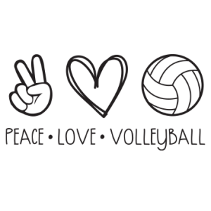 PEACE LOVE VOLLEYBALL BLACK