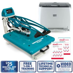 ICOLOR 560 WHITE TONER PRINTER + TRANSPRO PLUS HEAT PRESS