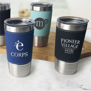 ENGRAVED LEATHERETTE TUMBLER