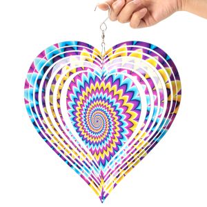 ALUMINUM HEART WIND SPINNER - 2 SIDED