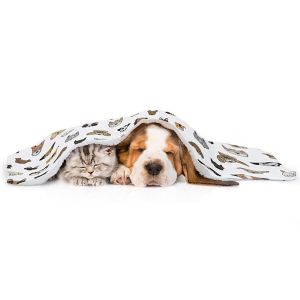 ARTIC FLEECE MICROFIBER PET BLANKET - WHITE