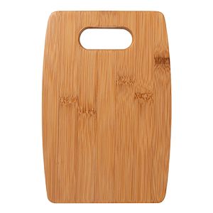 BAMBOO CURVED CUTTING BOARD W/ HANDLE 6 x 9"