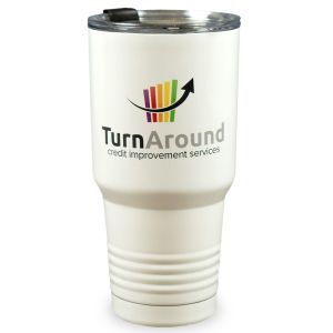 30 OZ STAINLESS STEEL RINGNECK GRIP TUMBLER - WHITE