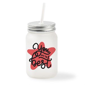 15 OZ MASON JAR - FROSTED WHITE