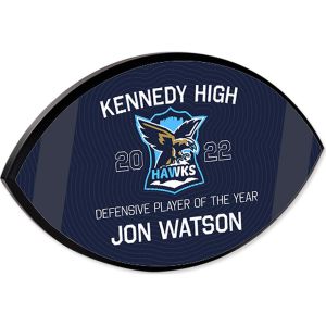 BLACK EDGE FOOTBALL PLAQUE - 10X6