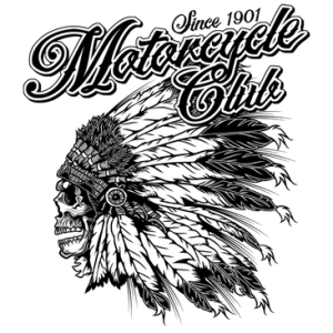 MOTORCYCLE CLUB FEATHERED SKUL