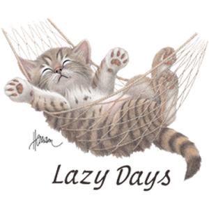 LAZY DAYS CAT IN HAMMOCK/PLAIN