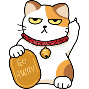 GO AWAY CAT WITH BELL