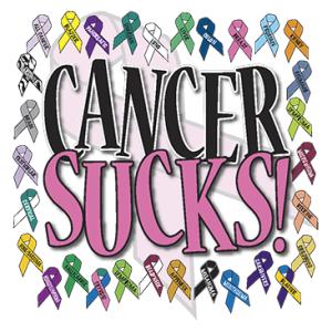 CANCER SUCKS WITH RIBBONS