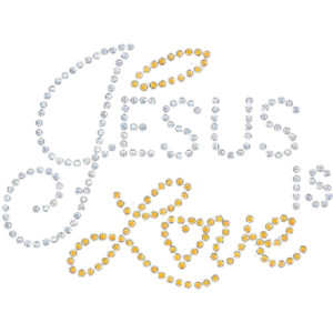 JESUS IS LOVE-RHINESTUD