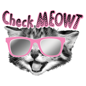 CHECK MEOWT - CAT WITH GLASSES