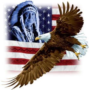 INDIAN U.S. FLAG & EAGLE