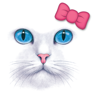 BLUE EYED CAT W/PINK BOW