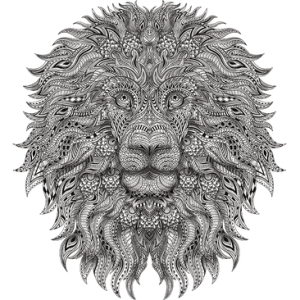 LION BLACK AND WHITE