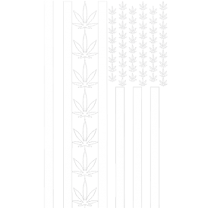 POT LEAF AMERICAN FLAG-WHITE