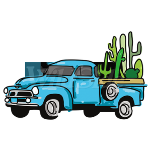 PICKUP TRUCK WITH CACTUS