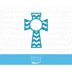 Blue Round Monogram Cross Cut File