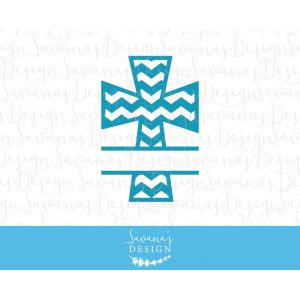 Blue Split Monogram Cross Cut File