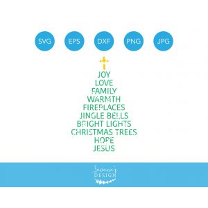 Christmas Tree Words Cut File