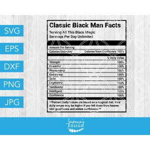 Classic Black Man Facts Cut File